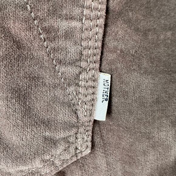 Mother The Curfew Wide Leg Corduroy Pants/Jeans Light Grey/Brown Size 29 - Picture 7 of 11